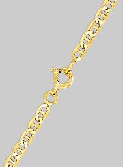 Cadena de 45 cm con eslabón Marinero martillado de 1,5 mm – Oro de 9 quilates