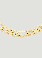 Cadena de 50cm Eslabones Figaro Alternados 2,3mm - Oro 9k