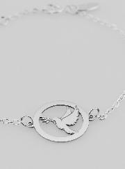 Pulsera de plata de ley - Paloma y rama