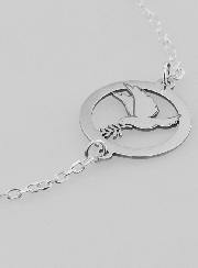 Pulsera de plata de ley - Paloma y rama