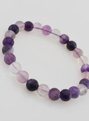 Pulsera en Piedra Natural de fluorita violeta - 8 mm