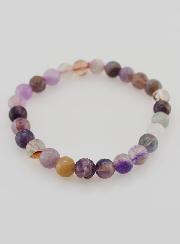 Pulsera en Piedra Natural de fluorita multicolor AA - 6 mm