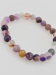 Pulsera en Piedra Natural de fluorita multicolor AA - 6 mm