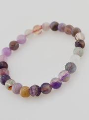 Pulsera en Piedra Natural de fluorita multicolor AA - 6 mm
