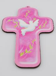 Cruz de Confirmación - Paloma del Espíritu Santo - Rosa