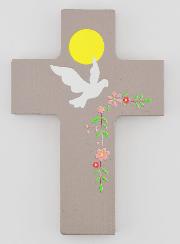 Cruz de recuerdo para la Confirmación en madera - Espíritu Santo