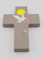 Cruz de recuerdo para la Confirmación en madera - Espíritu Santo