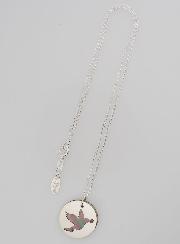 Collar religioso de paloma calada - Plata y nácar