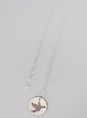Collar religioso de paloma calada - Plata y nácar