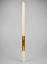 Vela de bautizo color marfil y dorado - 50 cm