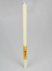 Vela de bautizo color marfil y dorado - 50 cm