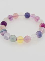Pulsera en Piedra Natural de Fluorita Multicolor AA - 10 mm
