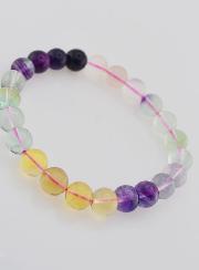 Pulsera de Piedra Natural de Fluorita Multicolor AA - 8 mm
