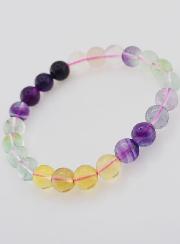 Pulsera de Piedra Natural de Fluorita Multicolor AA - 8 mm