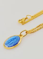 Medalla Milagrosa Azul y Cadena de 45 cm
