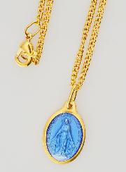 Medalla Milagrosa Azul y Cadena de 45 cm
