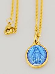 Cadena de collar religiosa y medalla milagrosa