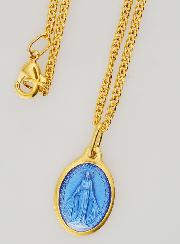 Cadena de collar religiosa y medalla milagrosa