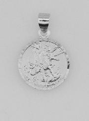 Medalla de San Miguel Arcángel en plata de ley - 14 mm