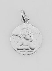 Regalo de Bautismo - Medalla del Ángel de la Guarda en Plata de 16 mm