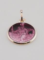 Medalla de San Cristóbal en Plata y Esmalte - 15 mm