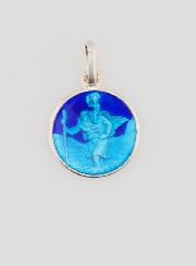 Medalla de San Cristóbal en Plata y Esmalte - 13 mm