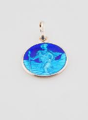 Medalla de San Cristóbal en Plata y Esmalte - 13 mm