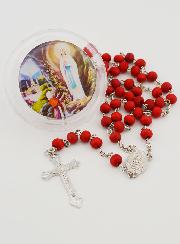 Rosario de Lourdes de Madera de Palo de Rosa