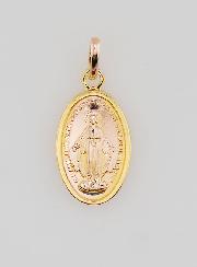 Medalla Milagrosa bañada en oro sobre base de plata - 13 mm