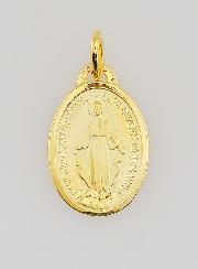 Medalla Milagrosa bañada en oro sobre base de plata - 16mm