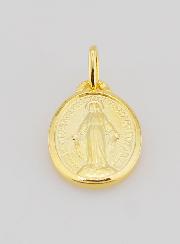 Medalla Milagrosa bañada en oro sobre base de plata - 16mm