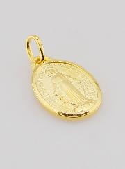Medalla Milagrosa bañada en oro sobre base de plata - 16mm