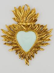 Ex voto Mural Oro y Verde Almendra - 12 cm