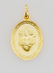 Medalla Sagrado Corazón de Jesús bañada en oro - 19 mm