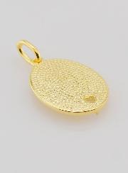 Medalla del Sagrado Corazón de María bañada en oro y circonitas - 19 mm