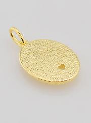 Medalla del Sagrado Corazón de Jesús bañada en oro y circonitas - 19 mm
