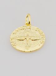 Medalla del Espíritu Santo e Himno bañada en oro - 18 mm
