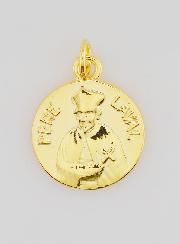 Medalla del Padre Laval bañada en oro - 18 mm