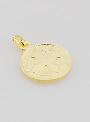 Medalla de San Benito bañada en oro - 16 mm