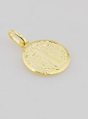 Medalla de San Benito bañada en oro - 14 mm