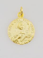 Medalla bañada en oro de Santa Rita - 18 mm