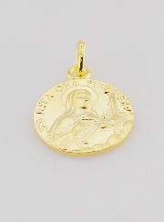 Medalla bañada en oro de Santa Rita - 18 mm
