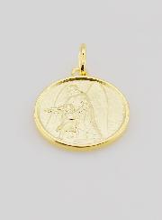 Medalla del Ángel de la Guarda y el Niño Jesús bañada en oro - 18 mm