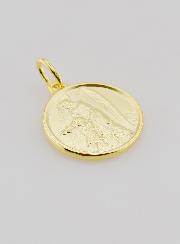 Medalla del Ángel de la Guarda y el Niño Jesús bañada en oro - 18 mm