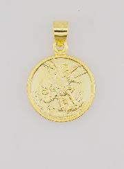 Medalla de San Miguel Arcángel bañada en oro - 14 mm