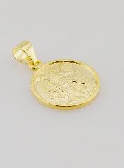 Medalla de San Miguel Arcángel bañada en oro - 14 mm