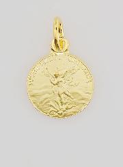 Medalla de San Miguel Arcángel bañada en oro - 14 mm