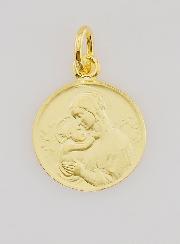 Medalla de la Virgen de Botticelli bañada en oro - 16 mm