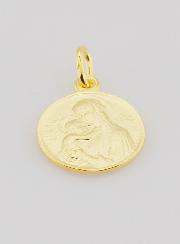 Medalla de la Virgen de Botticelli bañada en oro - 16 mm
