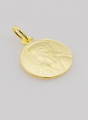 Medalla Virgen en Oración bañada en oro - 16 mm